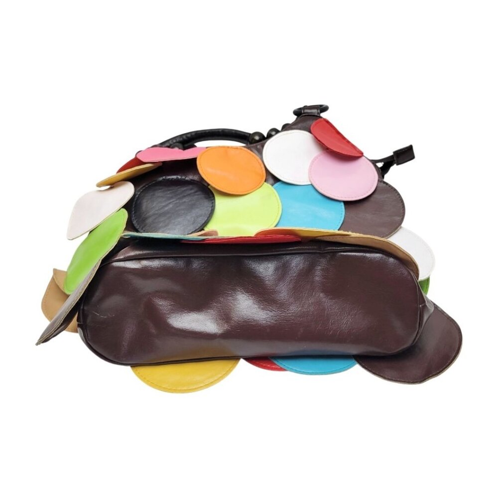 Colorful Multi-Disc Hobo Bag in Black with Bright Accents - Picture 7 of 7